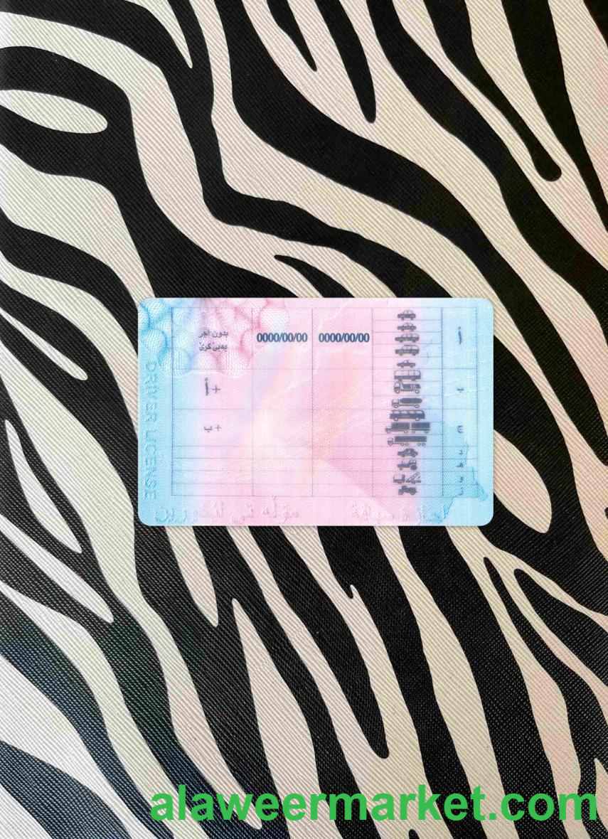 Iraq driving license photolook BACK